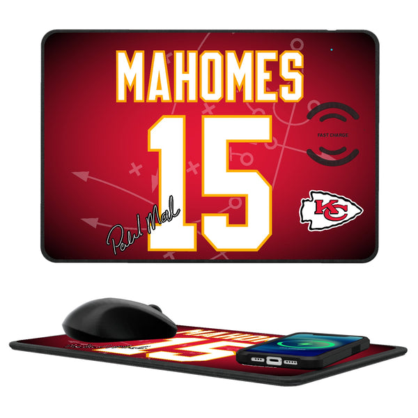 Patrick Mahomes Kansas City Chiefs 15 Ready 15-Watt Wireless Charger and Mouse Pad