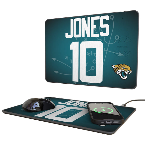 Mac Jones Jacksonville Jaguars 10 Game Tactic 15-Watt Wireless Charger and Mouse Pad