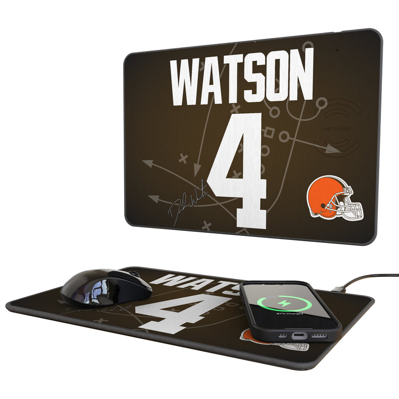 Deshaun Watson Cleveland Browns 4 Game Tactic 15-Watt Wireless Charger and Mouse Pad