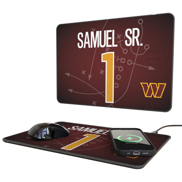 Deebo Samuel Sr. Washington Commanders 1 Game Tactic 15-Watt Wireless Charger and Mouse Pad