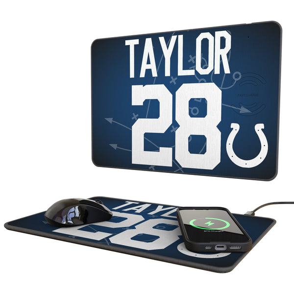 Jonathan Taylor Indianapolis Colts 28 Game Tactic 15-Watt Wireless Charger and Mouse Pad