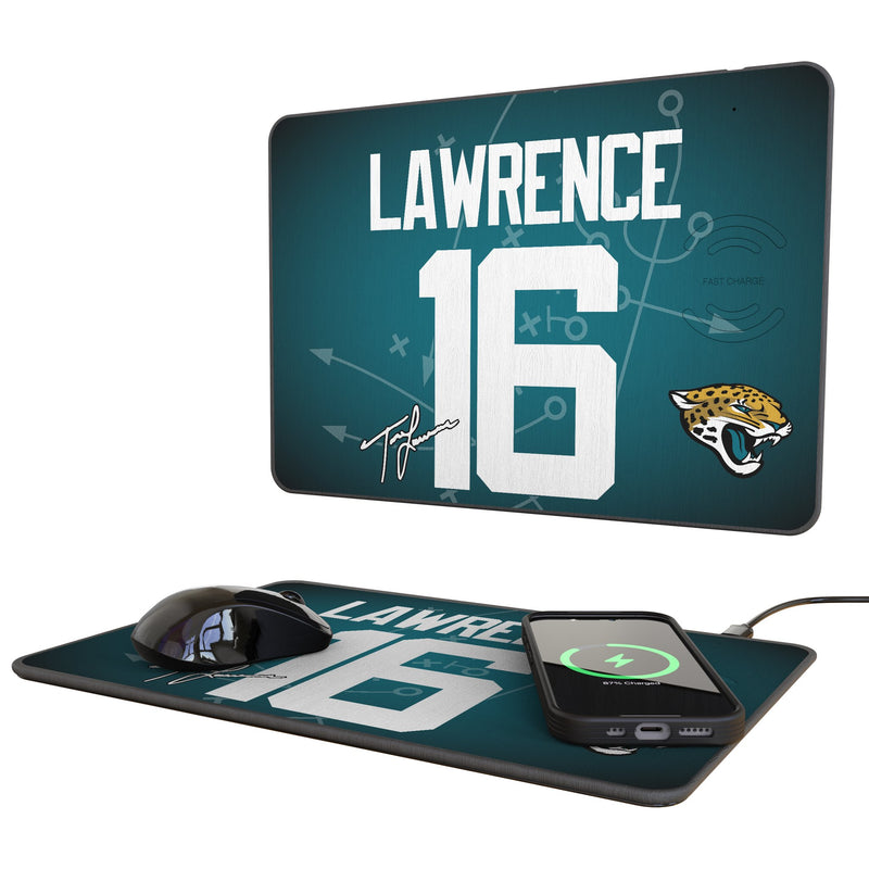 Trevor Lawrence Jacksonville Jaguars 16 Game Tactic 15-Watt Wireless Charger and Mouse Pad