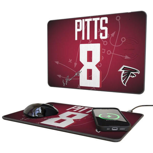 Kyle Pitts Atlanta Falcons 8 Game Tactic 15-Watt Wireless Charger and Mouse Pad