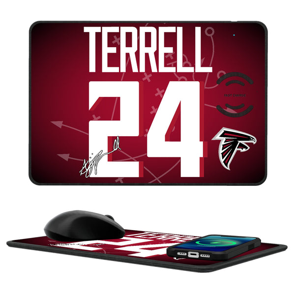 A.J. Terrell Atlanta Falcons 24 Ready 15-Watt Wireless Charger and Mouse Pad