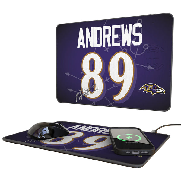 Mark Andrews Baltimore Ravens 89 Game Tactic 15-Watt Wireless Charger and Mouse Pad