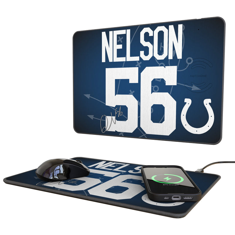 Quenton Nelson Indianapolis Colts 56 Game Tactic 15-Watt Wireless Charger and Mouse Pad