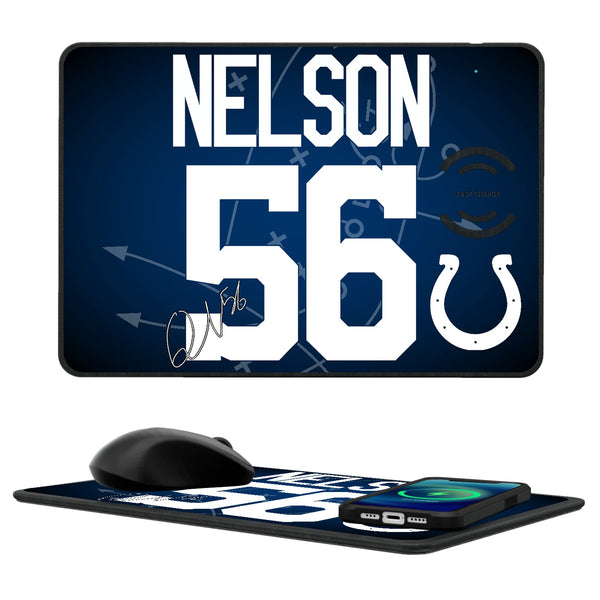 Quenton Nelson Indianapolis Colts 56 Ready 15-Watt Wireless Charger and Mouse Pad