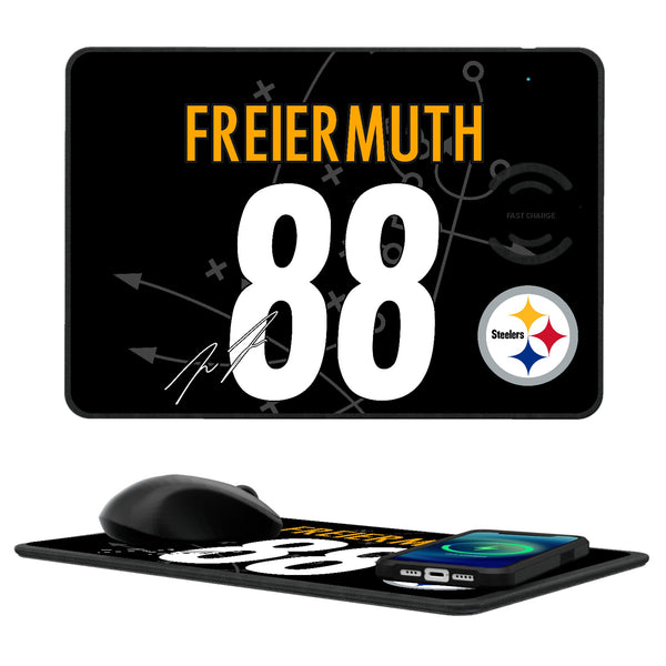 Pat Freiermuth Pittsburgh Steelers 88 Ready 15-Watt Wireless Charger and Mouse Pad