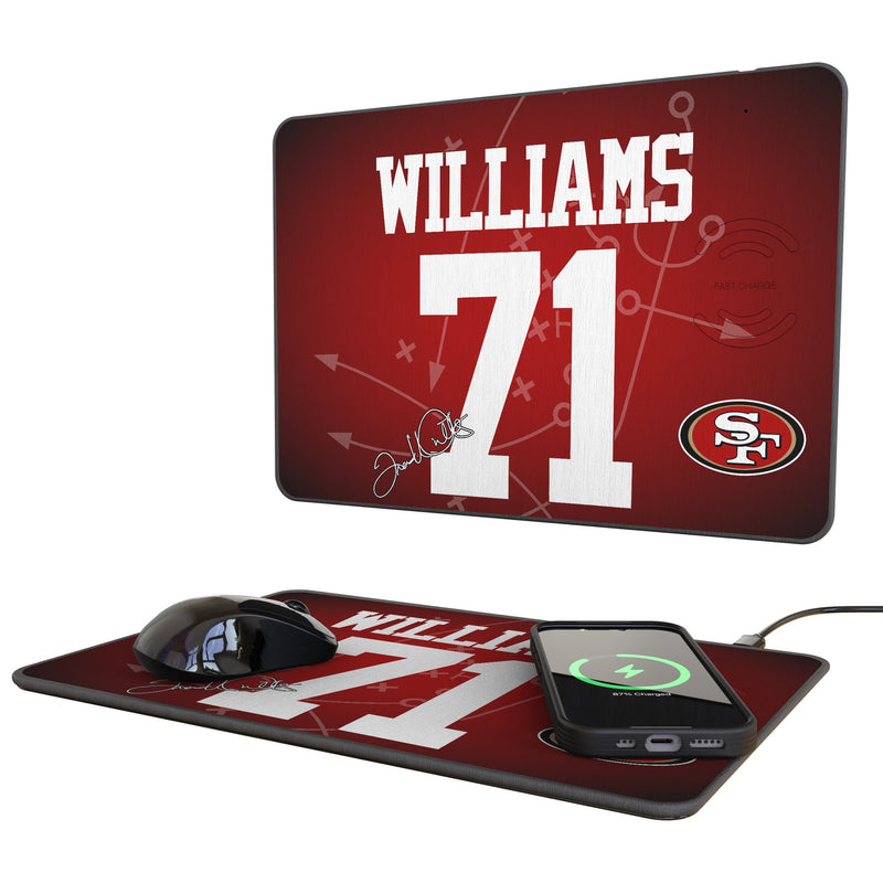 Trent Williams San Francisco 49ers 71 Game Tactic 15-Watt Wireless Charger and Mouse Pad