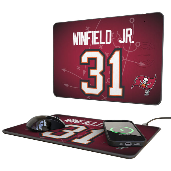 Antoine Winfield Jr. Tampa Bay Buccaneers 31 Game Tactic 15-Watt Wireless Charger and Mouse Pad