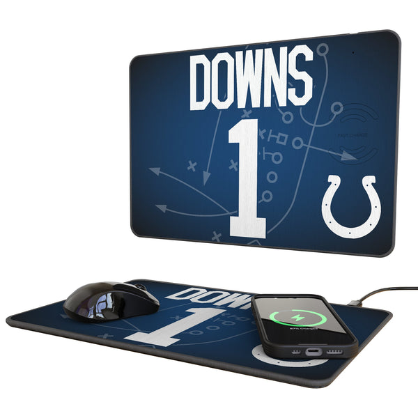 Josh Downs Indianapolis Colts 1 Game Tactic 15-Watt Wireless Charger and Mouse Pad