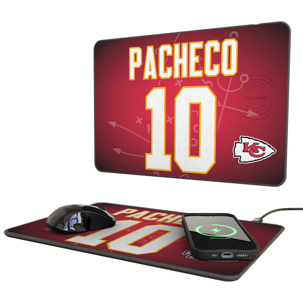 Isiah Pacheco Kansas City Chiefs 10 Game Tactic 15-Watt Wireless Charger and Mouse Pad