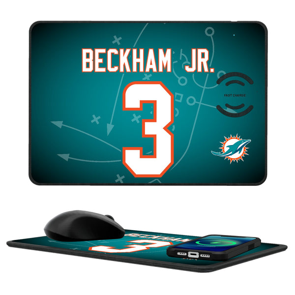 Odell Beckham Jr. Miami Dolphins 3 Ready 15-Watt Wireless Charger and Mouse Pad