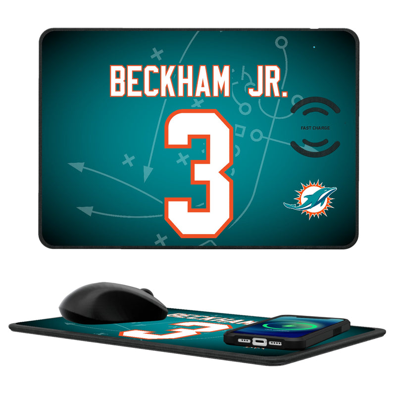 Odell Beckham Jr. Miami Dolphins 3 Ready 15-Watt Wireless Charger and Mouse Pad