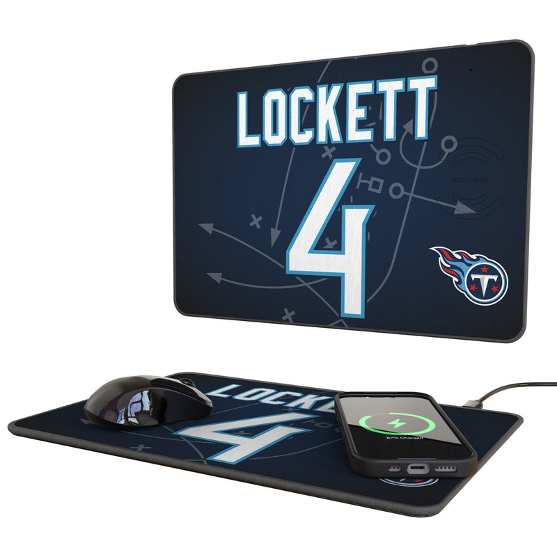 Tyler Lockett Tennessee Titans 4 Game Tactic 15-Watt Wireless Charger and Mouse Pad