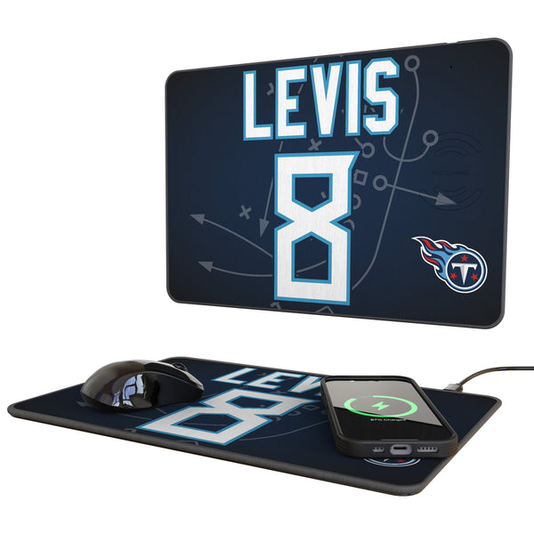Will Levis Tennessee Titans 8 Game Tactic 15-Watt Wireless Charger and Mouse Pad