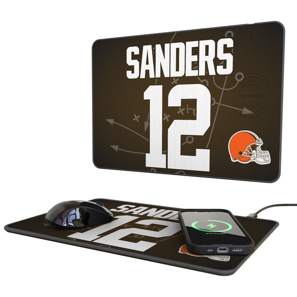 Shedeur Sanders Cleveland Browns 12 Game Tactic 15-Watt Wireless Charger and Mouse Pad