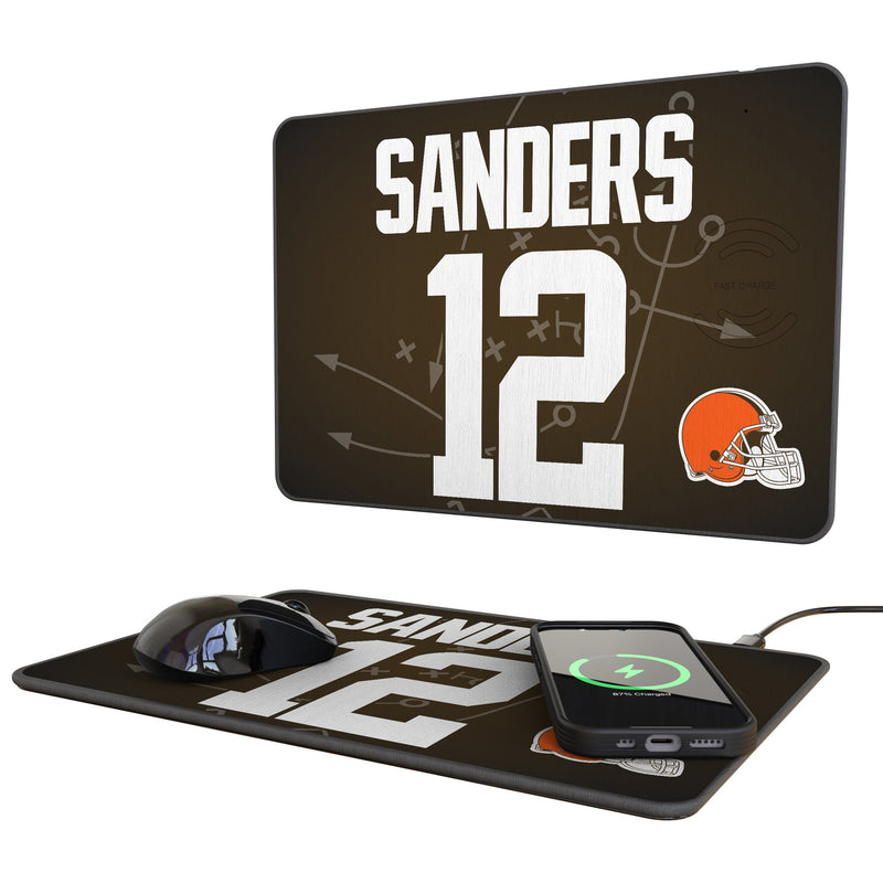 Shedeur Sanders Cleveland Browns 12 Game Tactic 15-Watt Wireless Charger and Mouse Pad