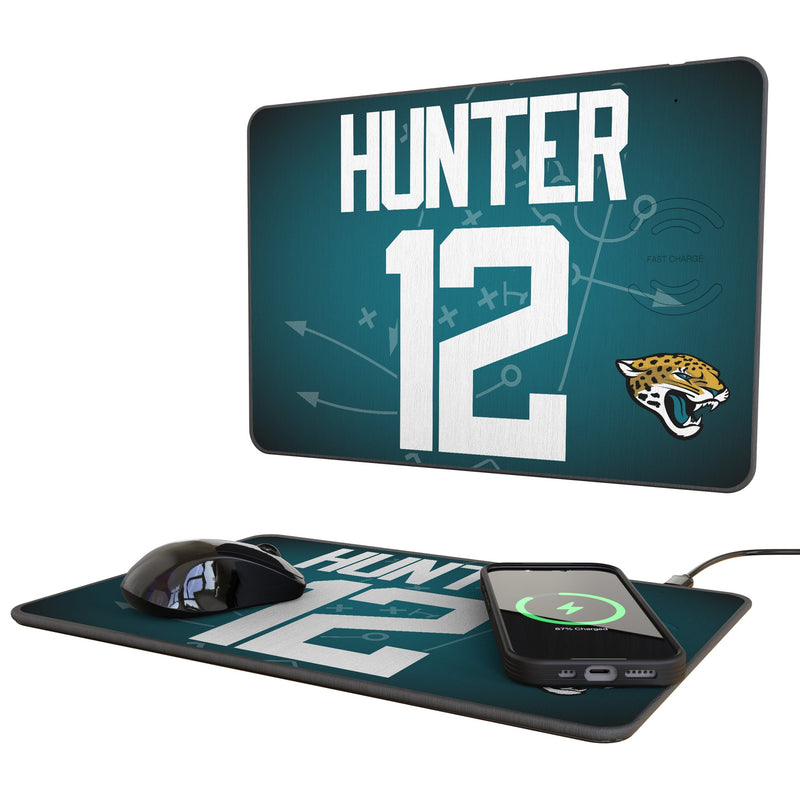 Travis Hunter Jacksonville Jaguars 12 Game Tactic 15-Watt Wireless Charger and Mouse Pad