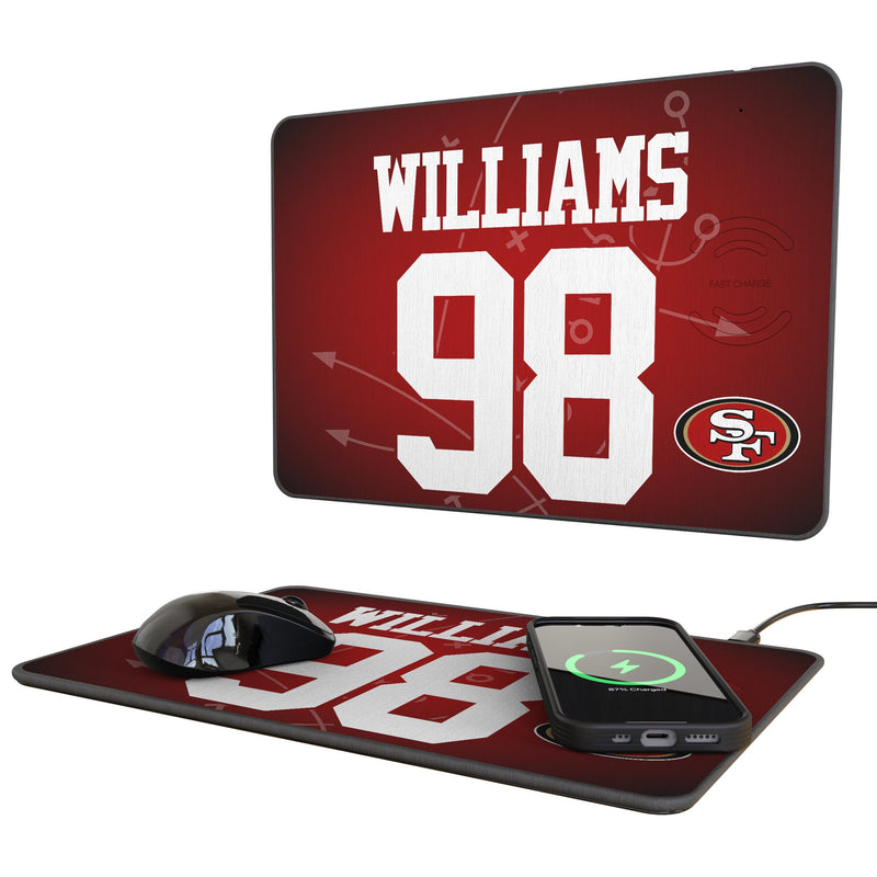Mykel Williams San Francisco 49ers 98 Game Tactic 15-Watt Wireless Charger and Mouse Pad
