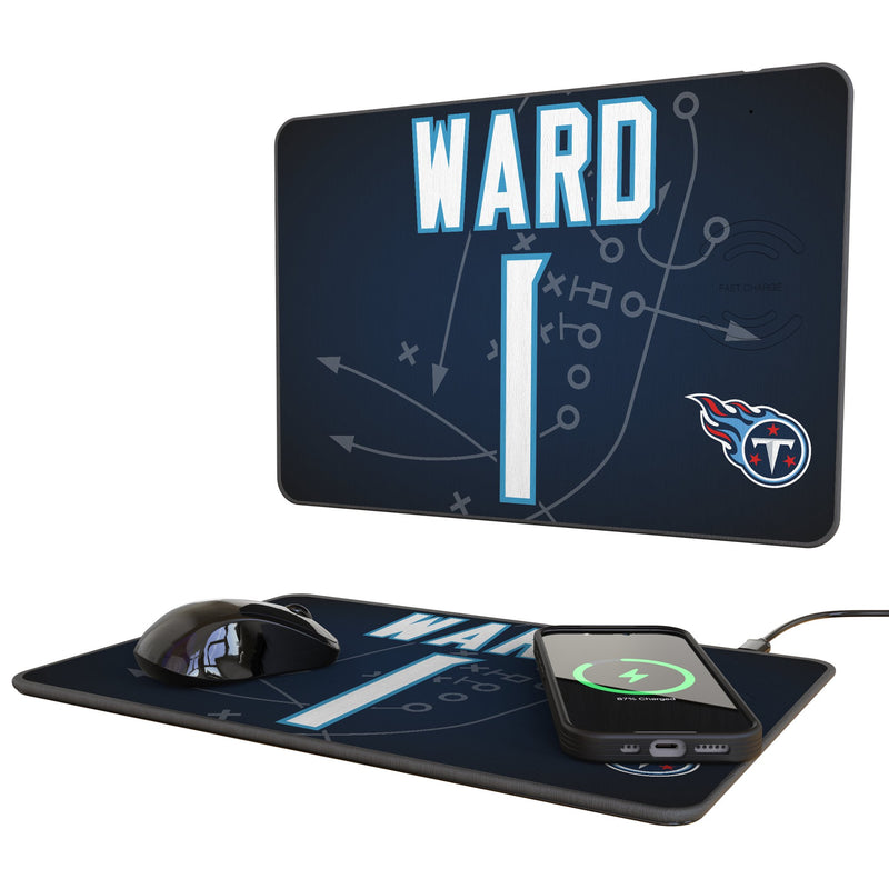 Cameron Ward Tennessee Titans 1 Game Tactic 15-Watt Wireless Charger and Mouse Pad