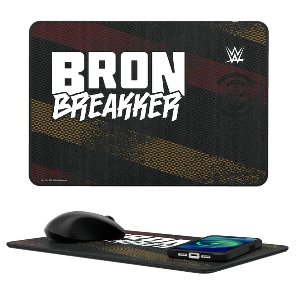 Bron Breakker Steel 15-Watt Wireless Charger and Mouse Pad