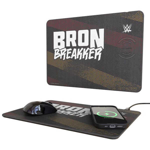 Bron Breakker Steel 15-Watt Wireless Charger and Mouse Pad