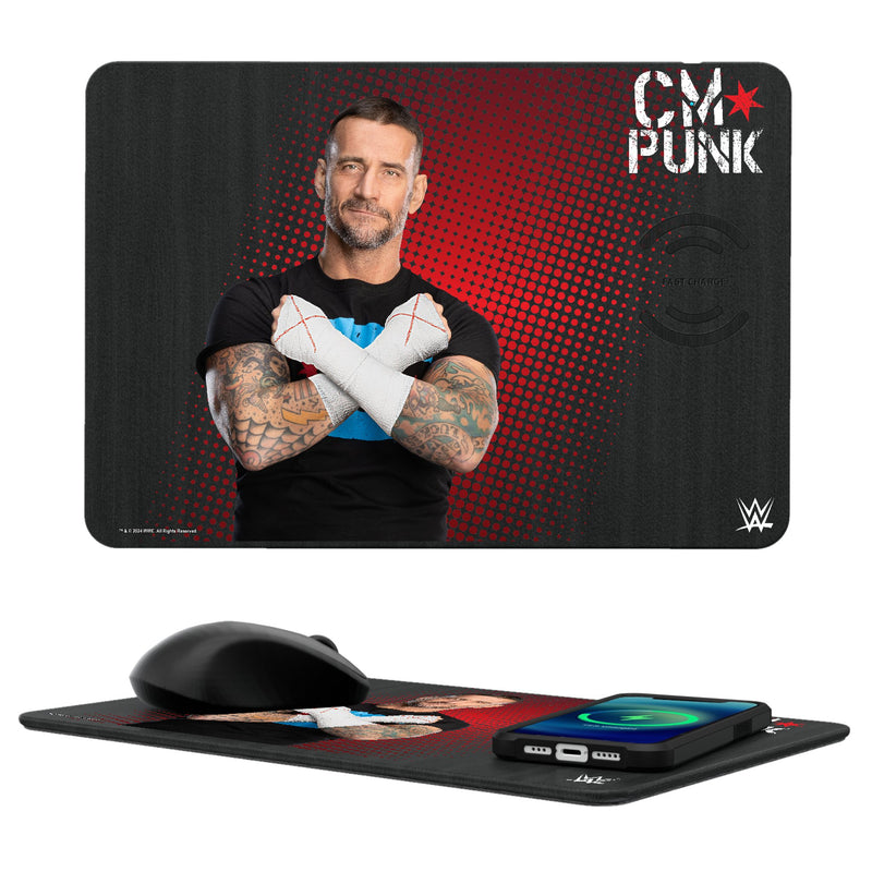 CM Punk Superstar 15-Watt Wireless Charger and Mouse Pad