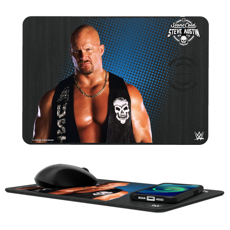 Stone Cold Steve Austin Superstar 15-Watt Wireless Charger and Mouse Pad