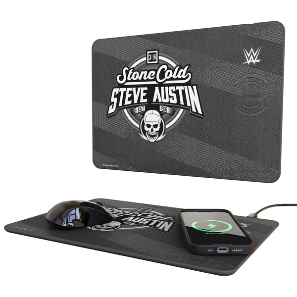 Stone Cold Steve Austin Steel 15-Watt Wireless Charger and Mouse Pad