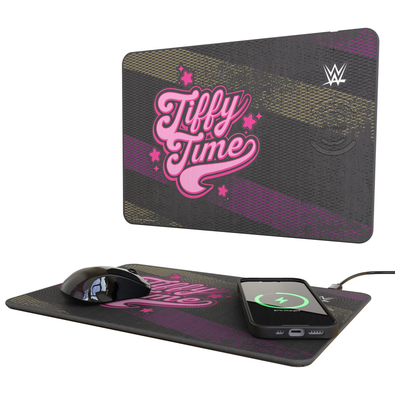 Tiffany Stratton Steel 15-Watt Wireless Charger and Mouse Pad