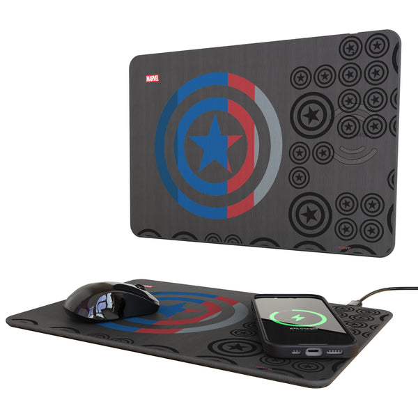 Marvel Avengers Captain America Sigil 15-Watt Wireless Charger and Mouse Pad