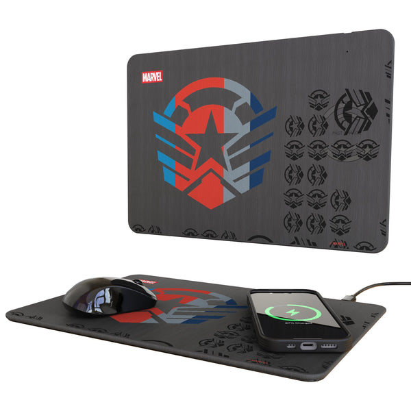 Marvel Avengers Sam Wilson Captain America Sigil 15-Watt Wireless Charger and Mouse Pad