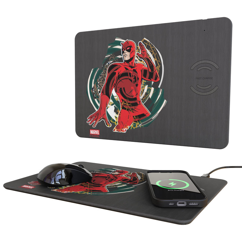 Marvel Daredevil Badge 15-Watt Wireless Charger and Mouse Pad