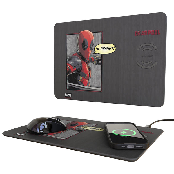 Marvel Deadpool Badge 15-Watt Wireless Charger and Mouse Pad