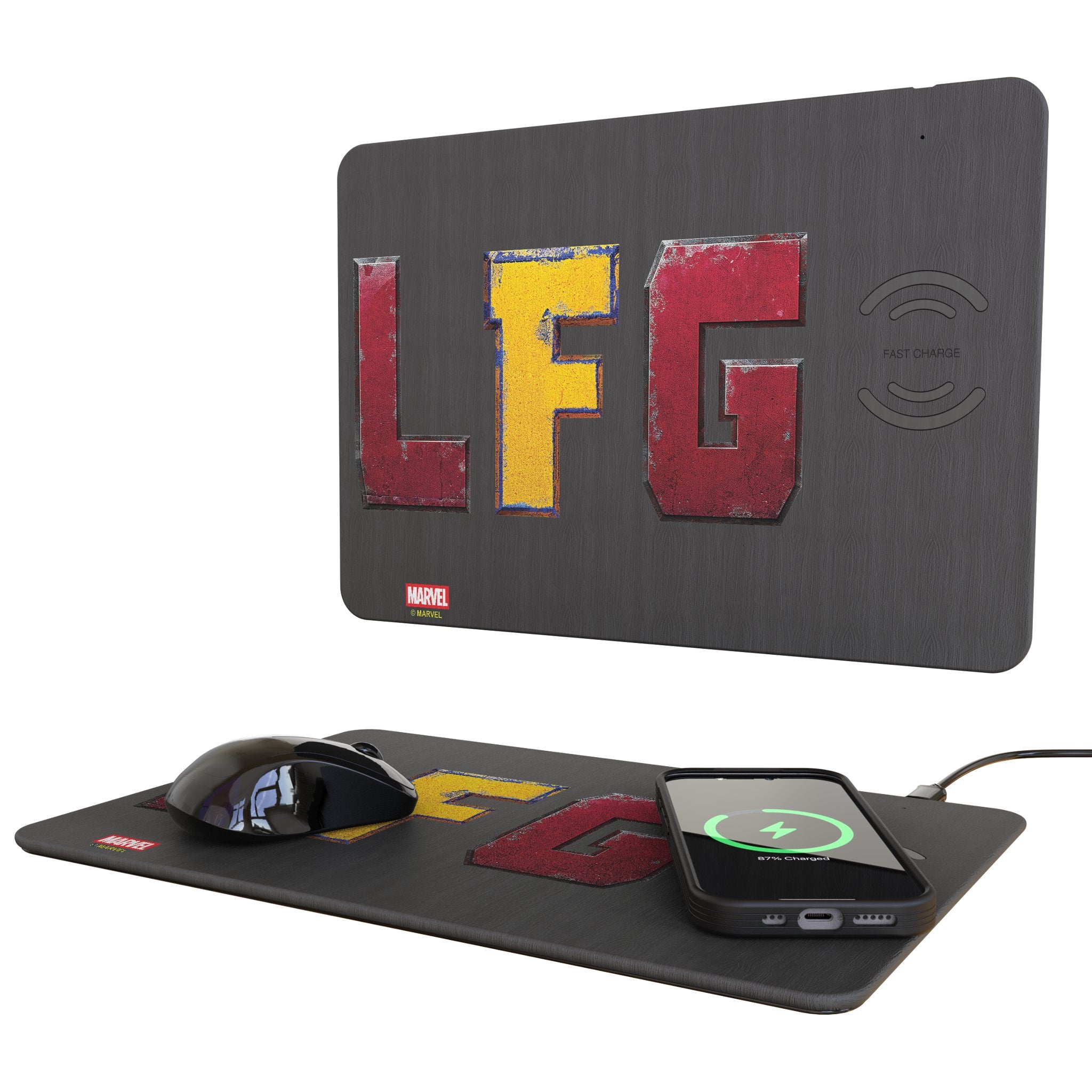 Marvel Deadpool Wolverine Badge 15-Watt Wireless Charger and Mouse Pad