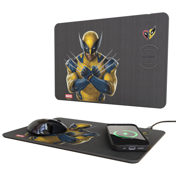 Marvel Deadpool Wolverine Badge 15-Watt Wireless Charger and Mouse Pad