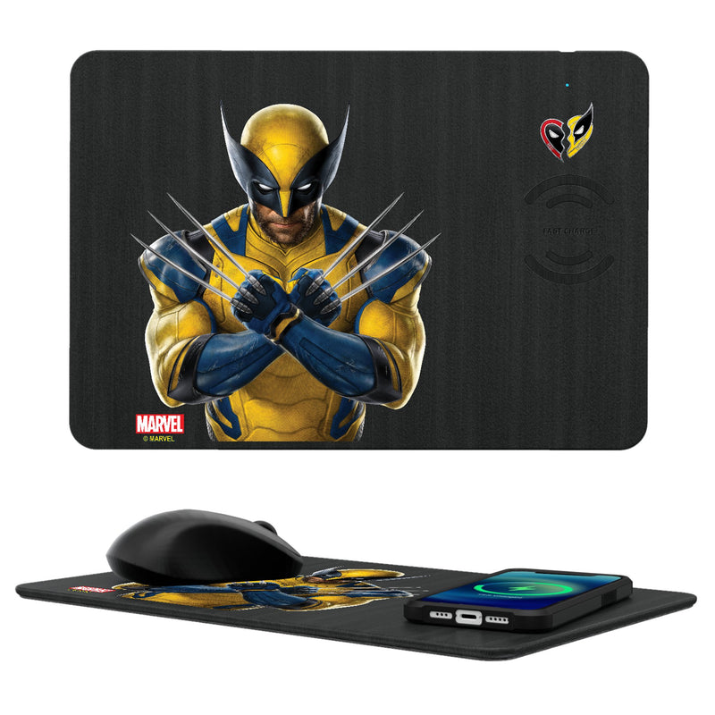 Marvel Deadpool Wolverine Badge 15-Watt Wireless Charger and Mouse Pad