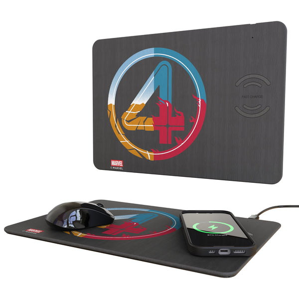 Marvel Fantastic Four Badge 15-Watt Wireless Charger and Mouse Pad