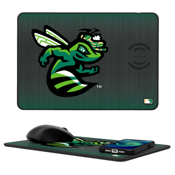 Augusta GreenJackets Linen 15-Watt Wireless Charger and Mouse Pad