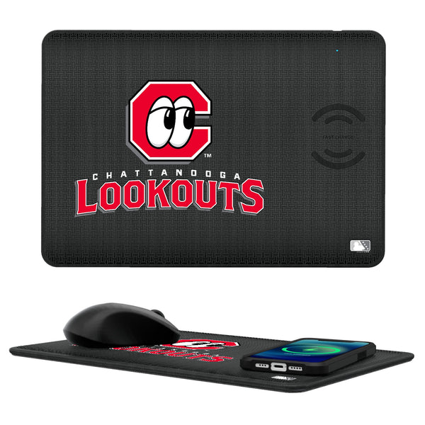 Chattanooga Lookouts Linen 15-Watt Wireless Charger and Mouse Pad