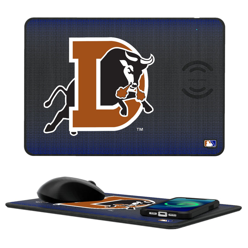 Durham Bulls Linen 15-Watt Wireless Charger and Mouse Pad