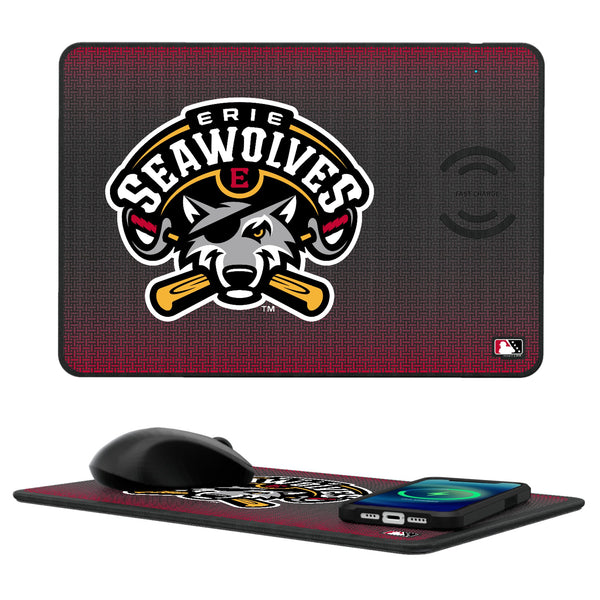 Erie SeaWolves Linen 15-Watt Wireless Charger and Mouse Pad