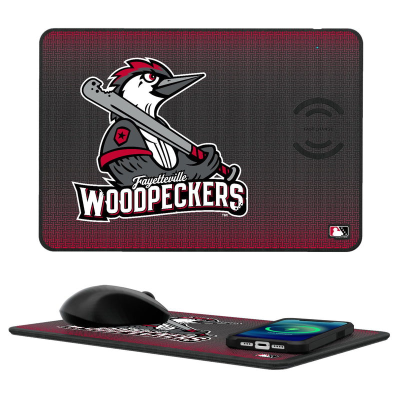 Fayetteville Woodpeckers Linen 15-Watt Wireless Charger and Mouse Pad