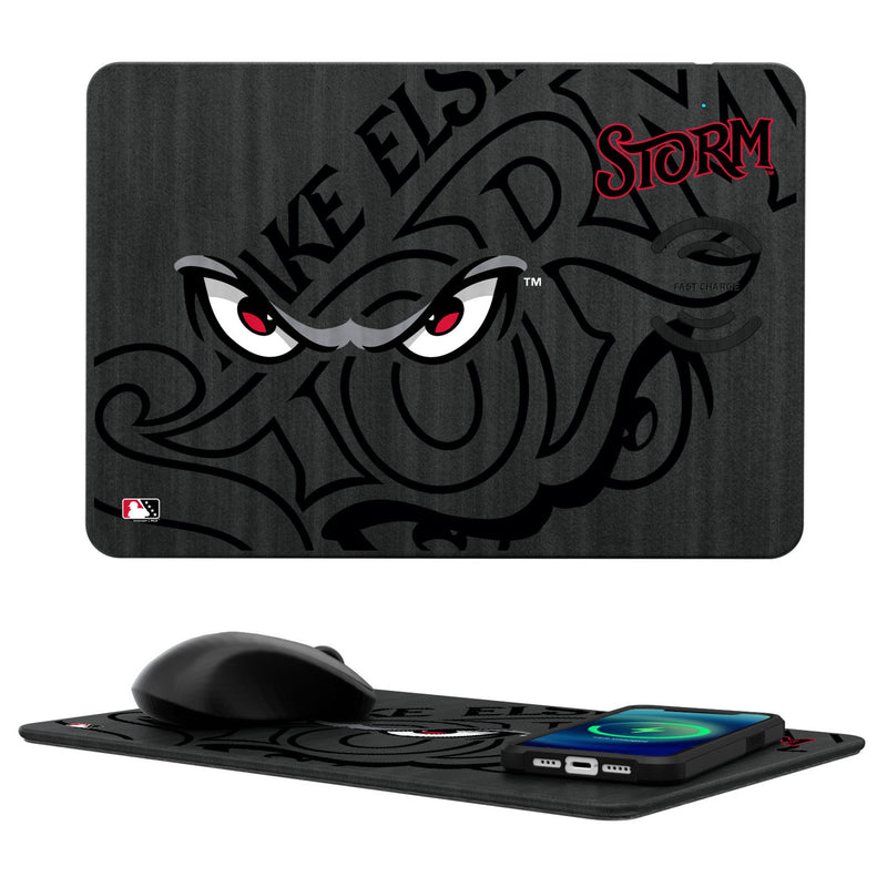 Lake Elsinore Storm Monocolor Tilt 15-Watt Wireless Charger and Mouse Pad