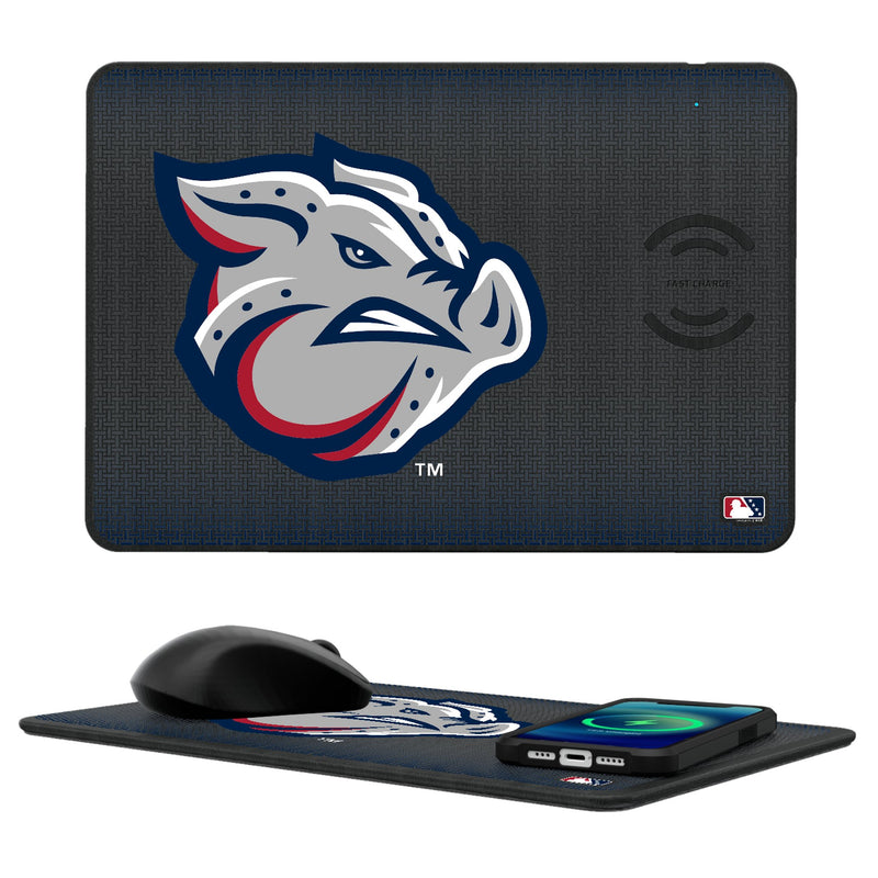 Lehigh Valley IronPigs Linen 15-Watt Wireless Charger and Mouse Pad