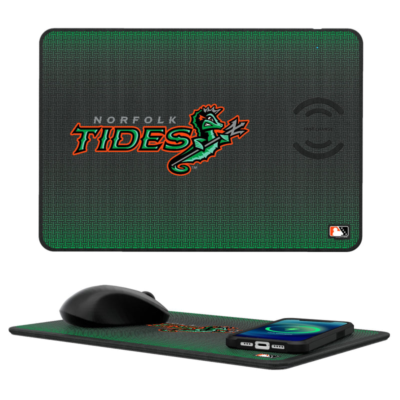 Norfolk Tides Linen 15-Watt Wireless Charger and Mouse Pad