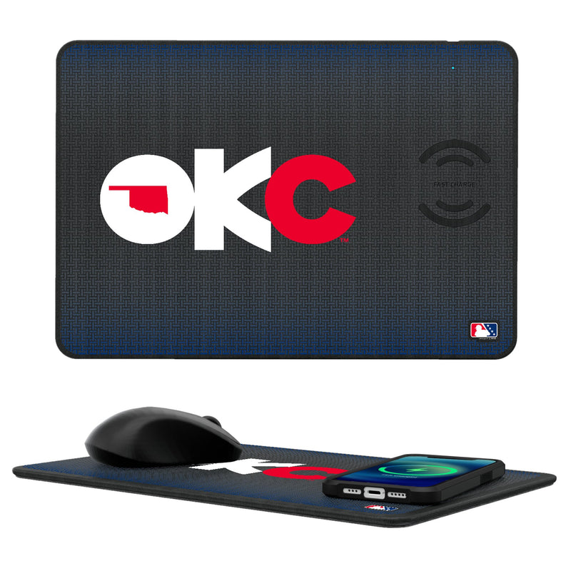 Oklahoma City Baseball Club Linen 15-Watt Wireless Charger and Mouse Pad