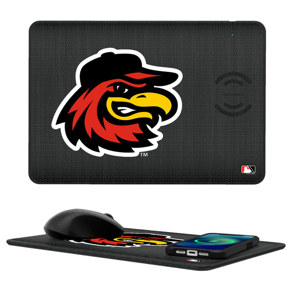 Rochester Red Wings Linen 15-Watt Wireless Charger and Mouse Pad