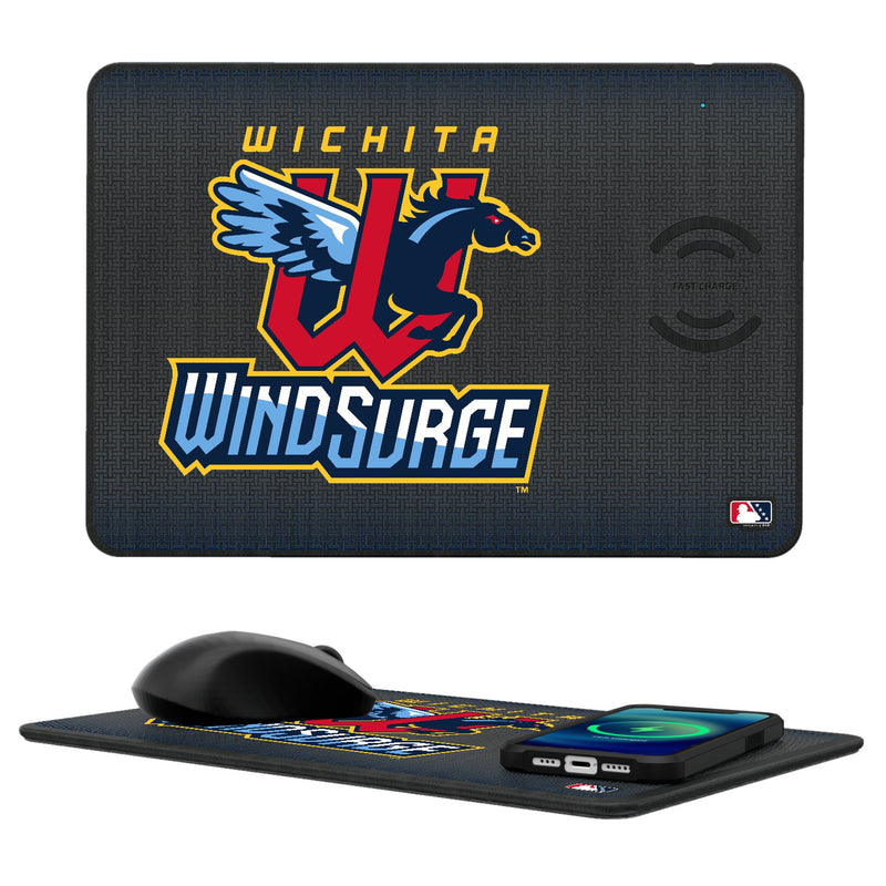 Wichita Wind Surge Linen 15-Watt Wireless Charger and Mouse Pad